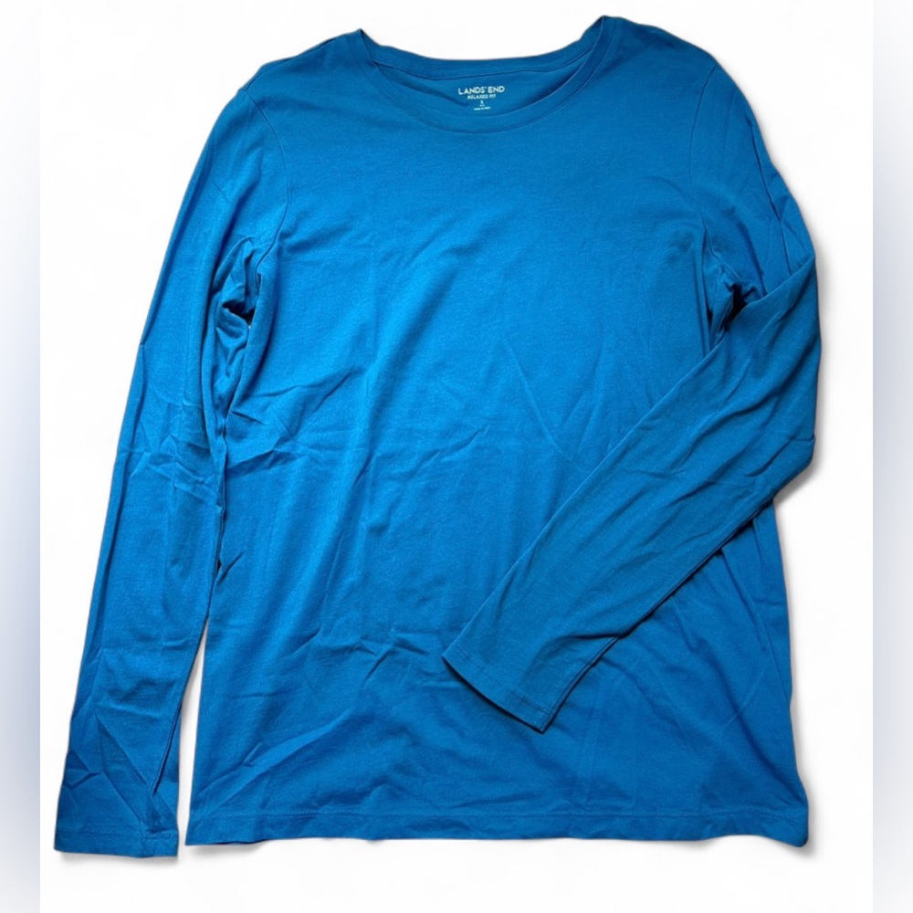 Lands' End Women’s Blue Long Sleeve Shirt